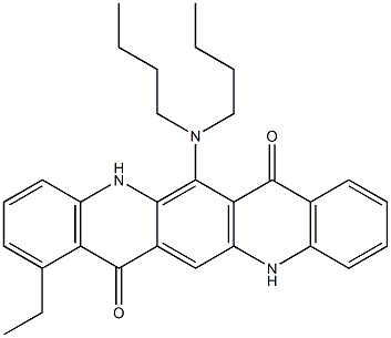 6-(Dibutylamino)-1-ethyl-5,12-dihydroquino[2,3-b]acridine-7,14-dione Struktur