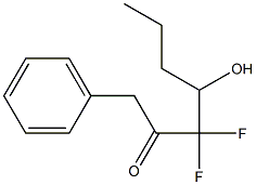 3,3-Difluoro-4-hydroxy-1-phenyl-2-heptanone Struktur