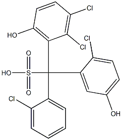 (2-Chlorophenyl)(2-chloro-5-hydroxyphenyl)(2,3-dichloro-6-hydroxyphenyl)methanesulfonic acid Struktur