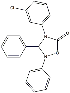 4-(m-Chlorophenyl)-2,3-diphenyl-1,2,4-oxadiazolidin-5-one Struktur