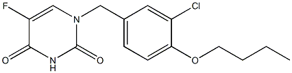 1-(3-Chloro-4-butoxybenzyl)-5-fluorouracil Struktur