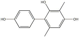 3,6-Dimethyl-1,1'-biphenyl-2,4,4'-triol Struktur