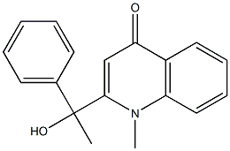 1-Methyl-2-(1-hydroxy-1-phenylethyl)quinolin-4(1H)-one Struktur