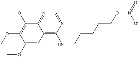 5-[(6,7,8-Trimethoxyquinazolin-4-yl)amino]-1-pentanol nitrate Struktur