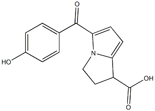 5-(4-Hydroxybenzoyl)-2,3-dihydro-1H-pyrrolizine-1-carboxylic acid Struktur