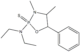 2-(Diethylamino)-3,4-dimethyl-5-phenyl-2,3,4,5-tetrahydro-1,3,2-oxazaphosphole 2-thione Struktur