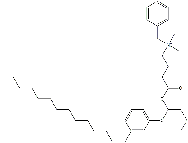 N,N-Dimethyl-N-benzyl-N-[3-[[1-(3-tetradecylphenyloxy)butyl]oxycarbonyl]propyl]aminium Struktur