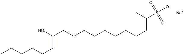 12-Hydroxyoctadecane-2-sulfonic acid sodium salt Struktur