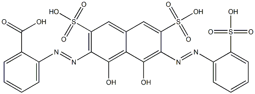 2-[[1,8-Dihydroxy-3,6-disulfo-7-[(2-sulfophenyl)azo]naphthalen-2-yl]azo]benzoic acid Struktur