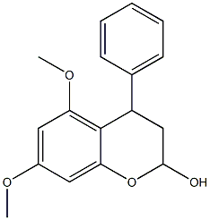 5,7-Dimethoxy-3,4-dihydro-4-phenyl-2H-1-benzopyran-2-ol Struktur