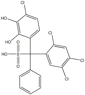 (4-Chloro-2,3-dihydroxyphenyl)(2,4,5-trichlorophenyl)phenylmethanesulfonic acid Struktur