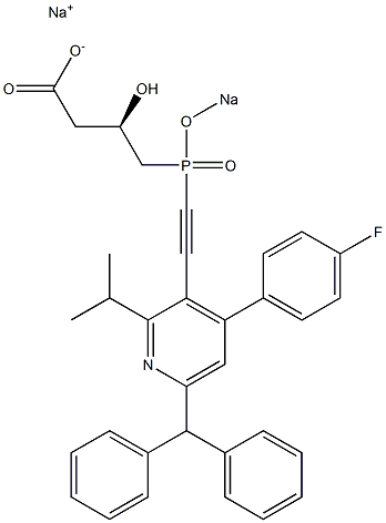 (3R)-4-[[[4-(4-Fluorophenyl)-2-isopropyl-6-(diphenylmethyl)-3-pyridinyl]ethynyl]sodiooxyphosphinyl]-3-hydroxybutyric acid sodium salt Struktur