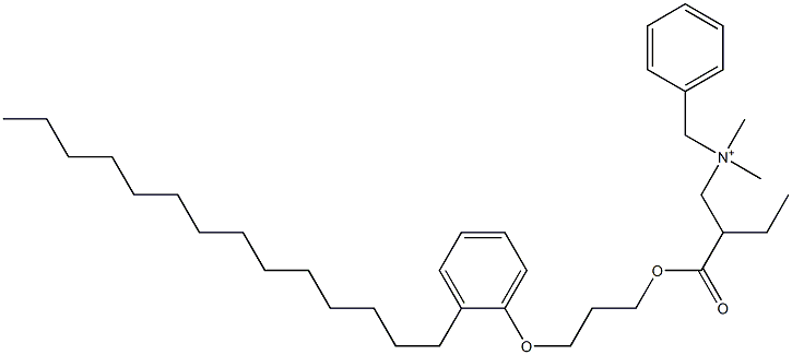 N,N-Dimethyl-N-benzyl-N-[2-[[3-(2-tetradecylphenyloxy)propyl]oxycarbonyl]butyl]aminium Struktur