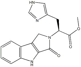 (2S)-3-(4-Imidazolyl)-2-[(1,2,3,4-tetrahydro-3-oxopyrrolo[3,4-b]indol)-2-yl]propionic acid methyl ester Struktur