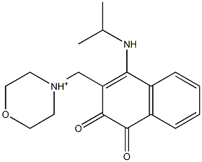 4-[[(4-(Isopropylamino)-1,2-dihydro-1,2-dioxonaphthalen)-3-yl]methyl]morpholinium Struktur