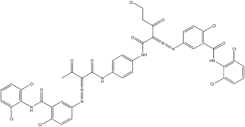 3,3'-[2-(Chloromethyl)-1,4-phenylenebis[iminocarbonyl(acetylmethylene)azo]]bis[N-(2,6-dichlorophenyl)-6-chlorobenzamide] Struktur