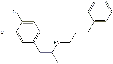 N-[1-Methyl-2-(3,4-dichlorophenyl)ethyl]-3-phenylpropan-1-amine Struktur