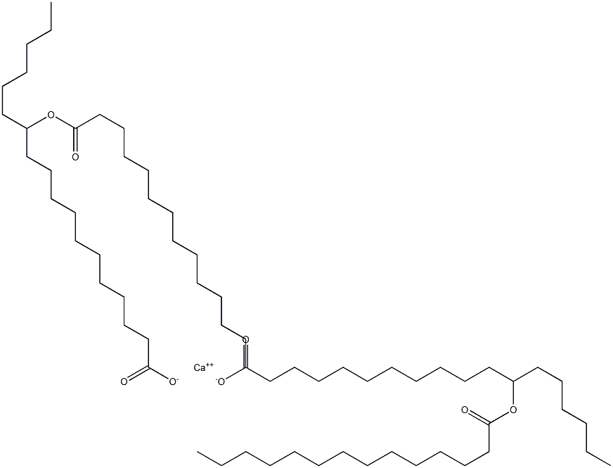 Bis(12-tetradecanoyloxyoctadecanoic acid)calcium salt Struktur