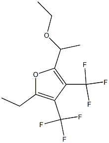 2-(1-Ethoxyethyl)-5-ethyl-3,4-bis(trifluoromethyl)furan Struktur