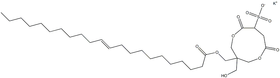 1-[[[(E)-1-Oxo-11-docosen-1-yl]oxy]methyl]-1-(hydroxymethyl)-4,7-dioxo-3,8-dioxacyclononane-6-sulfonic acid potassium salt Struktur