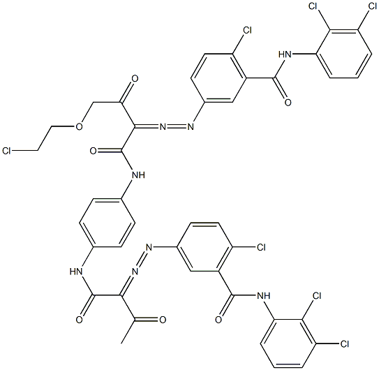 3,3'-[2-[(2-Chloroethyl)oxy]-1,4-phenylenebis[iminocarbonyl(acetylmethylene)azo]]bis[N-(2,3-dichlorophenyl)-6-chlorobenzamide] Struktur