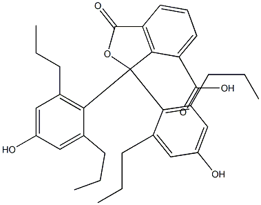 1,3-Dihydro-1,1-bis(4-hydroxy-2,6-dipropylphenyl)-3-oxoisobenzofuran-7-carboxylic acid Struktur