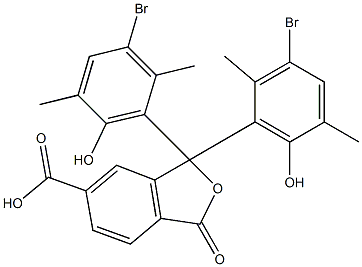 1,1-Bis(3-bromo-6-hydroxy-2,5-dimethylphenyl)-1,3-dihydro-3-oxoisobenzofuran-6-carboxylic acid Struktur