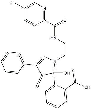 2-[[1-[2-[(5-Chloropyridin-2-yl)carbonylamino]ethyl]-2,3-dihydro-2-hydroxy-4-phenyl-3-oxo-1H-pyrrol]-2-yl]benzoic acid Struktur