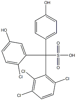 (2-Chloro-5-hydroxyphenyl)(2,3,6-trichlorophenyl)(4-hydroxyphenyl)methanesulfonic acid Struktur