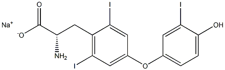 (S)-2-Amino-3-[4-(4-hydroxy-3-iodophenoxy)-2,6-diiodophenyl]propanoic acid sodium salt Struktur