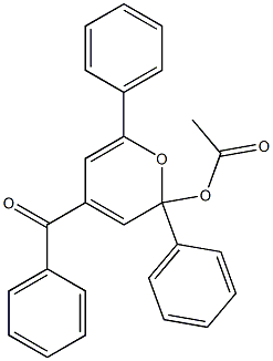 2-Acetoxy-4-benzoyl-2,6-diphenyl-2H-pyran Struktur