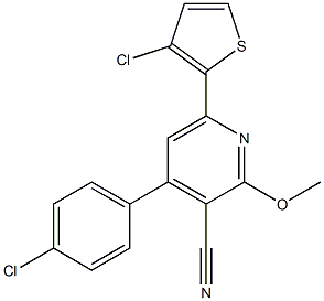 2-Methoxy-4-(4-chlorophenyl)-6-(3-chloro-2-thienyl)pyridine-3-carbonitrile Struktur