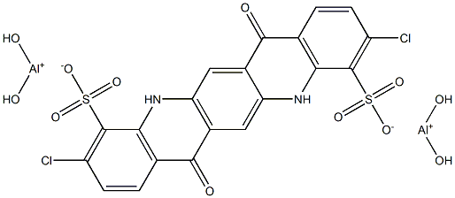 3,10-Dichloro-5,7,12,14-tetrahydro-7,14-dioxoquino[2,3-b]acridine-4,11-disulfonic acid bis(dihydroxyaluminum) salt Struktur