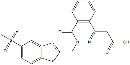 3-[(5-Methylsulfonyl-2-benzothiazolyl)methyl]-3,4-dihydro-4-oxophthalazine-1-acetic acid Struktur