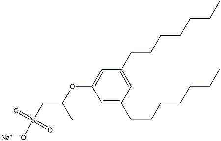 2-(3,5-Diheptylphenoxy)propane-1-sulfonic acid sodium salt Struktur