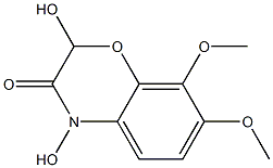 2,4-Dihydroxy-7,8-dimethoxy-2H-1,4-benzoxazin-3(4H)-one Struktur