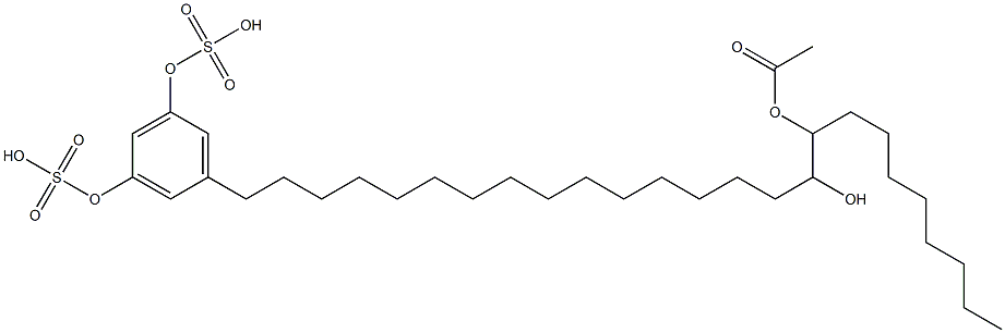 5-(17-Acetyloxy-16-hydroxypentacosyl)benzene-1,3-diol 1,3-bissulfate Struktur