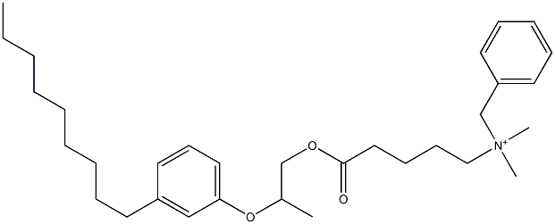 N,N-Dimethyl-N-benzyl-N-[4-[[2-(3-nonylphenyloxy)propyl]oxycarbonyl]butyl]aminium Struktur