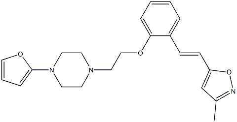 3-Methyl-5-[2-[2-[2-[4-(2-furanyl)-1-piperazinyl]ethoxy]phenyl]ethenyl]isoxazole Struktur