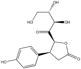 (4S,5S)-Dihydro-4-(4-hydroxyphenyl)-5-[(2R,3S)-2,3,4-trihydroxybutyryl]furan-2(3H)-one Struktur