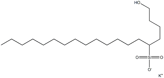 1-Hydroxynonadecane-5-sulfonic acid potassium salt Struktur