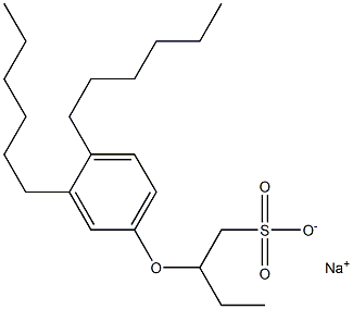 2-(3,4-Dihexylphenoxy)butane-1-sulfonic acid sodium salt Struktur