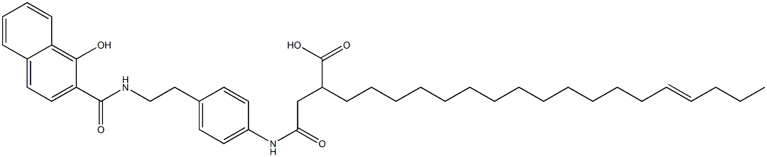 1-Hydroxy-N-[2-[4-(3-carboxy-1-oxo-17-henicosenylamino)phenyl]ethyl]-2-naphthamide Struktur