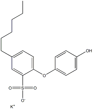 4'-Hydroxy-4-hexyl[oxybisbenzene]-2-sulfonic acid potassium salt Struktur