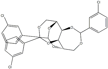 1-O,4-O:2-O,5-O:3-O,6-O-Tris(3-chlorobenzylidene)-D-glucitol Struktur