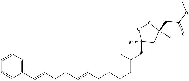 (3R,5R,12E,16E)-3,5,7-Trimethyl-17-phenyl-3,5-epidioxy-12,16-heptadecadienoic acid methyl ester Struktur