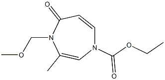 4,5-Dihydro-4-methoxymethyl-3-methyl-5-oxo-1H-1,4-diazepine-1-carboxylic acid ethyl ester Struktur