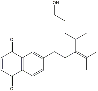 6-[7-Hydroxy-4-methyl-3-(1-methylethylidene)heptyl]naphthalene-1,4-dione Struktur