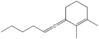 1,2-Dimethyl-3-(1-hexen-1-ylidene)cyclohexene Struktur