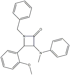 1-Benzyl-3-(methylphenylamino)-4-(2-methoxyphenyl)azetidin-2-one Struktur